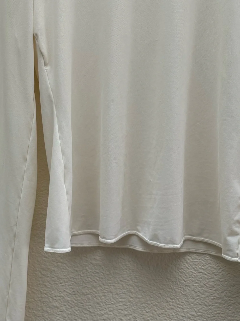 Alo Mesh Sheer Illusion Mock Neck Long Sleeve - Ivory - Size Medium